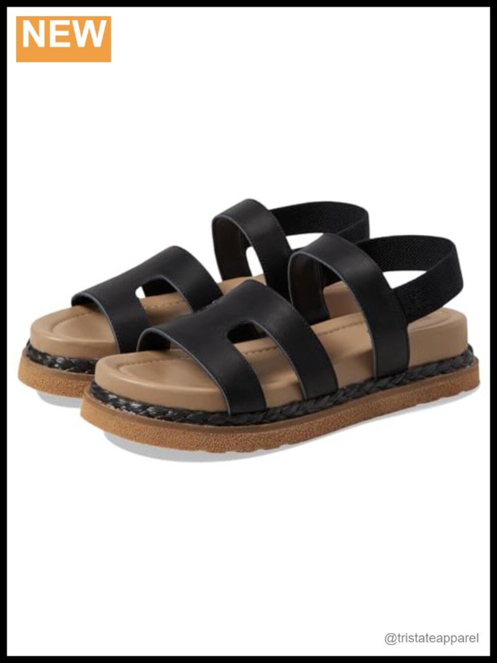 Platform Slingback Sandals Leather Water Resistant Open Toe Casual
